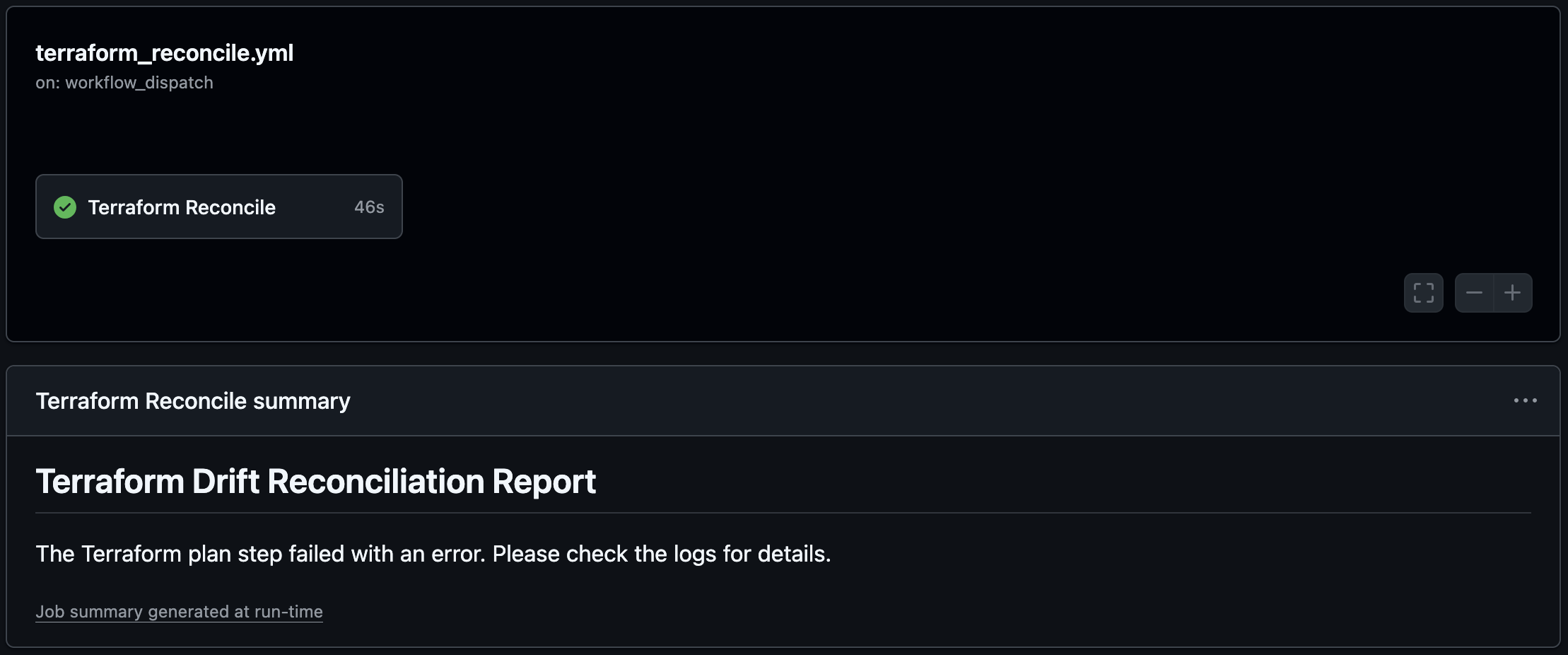Error during plan